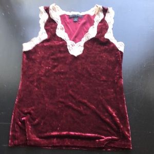 Banana Republic velvet stretch camisole in red